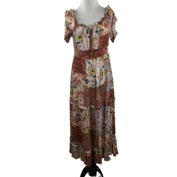 Mainstrip Tiered Rayon Maxi Dress m - Picture 1 of 9